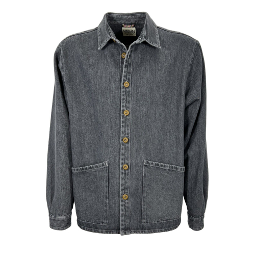 MADSON by BottegaChilometriZero giacca camicia jeans grigio DU22707 100% cotone MADE IN ITALY