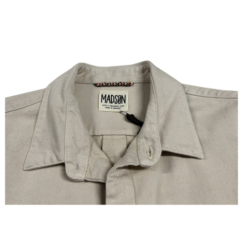 MADSON by BottegaChilometriZero giacca camicia uomo bull color panna DU22706 100% cotone MADE IN ITALY