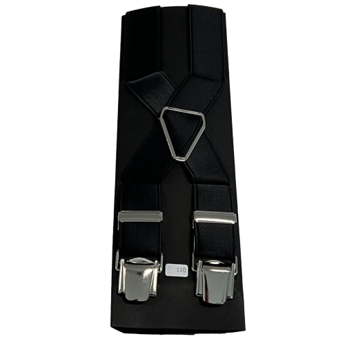 PAOLO DA PONTE elastic men's suspenders solid color MADE IN ITALY - 2