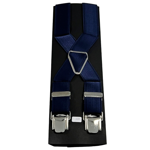 PAOLO DA PONTE elastic men's suspenders solid color MADE IN ITALY - 2