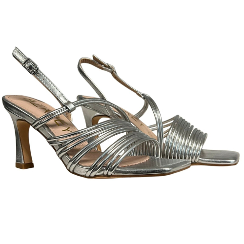 AZAREY women's silver eco-leather sandal 562G357 MADE IN SPAIN