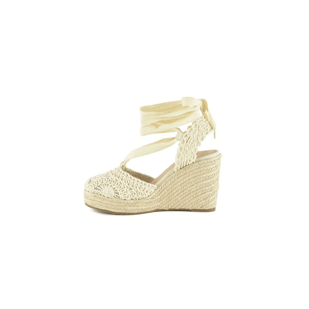 AZAREY ivory lace women's espadrille 494G460 MADE IN SPAIN