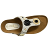 ORDI.TO: Lanzarote Flip-Flops with Cork Footbed and Embroidery of Beads and Stones | Upper in 100% Leather | Made in India