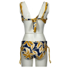 Bikini donna FEELING by JUSTMINE: fantasia floreale blu/giallo/panna, Ferretto, Coppa C | B2702 C6025 | Made in Italy