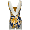 FEELING by JUSTMINE one-piece swimsuit: blue/yellow/cream floral pattern | A706 6025 | Made in Italy