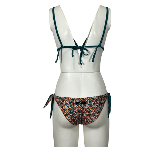 Bikini donna triangolo foderato JUSTMINE double-face emerald/orange/lila B2835  8028 Made in Italy