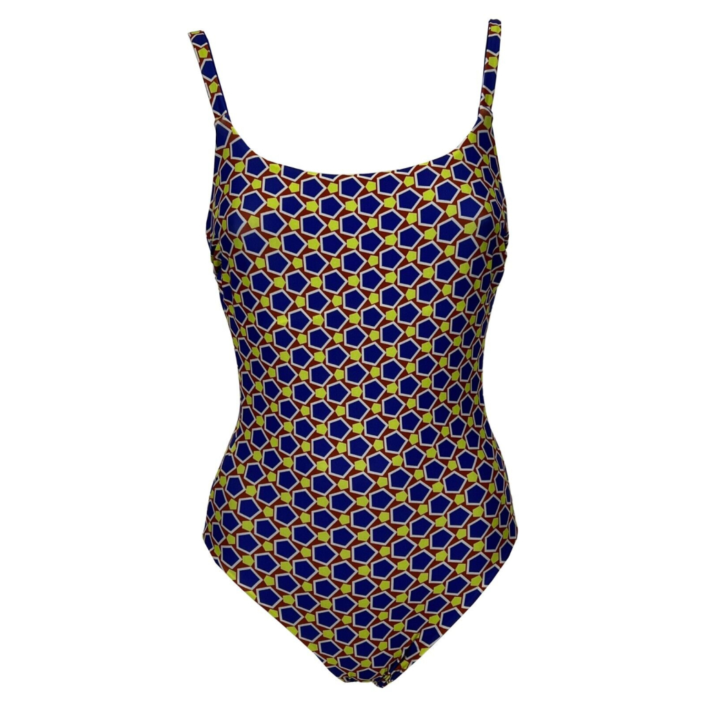 JUSTMINE one-piece swimsuit | purple/rust/lime pattern | A706J 8022 | Made in Italy