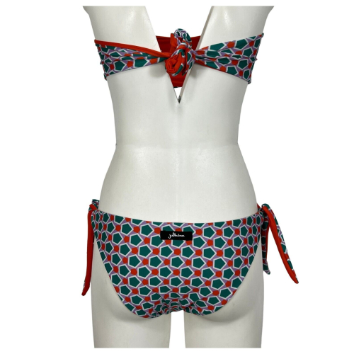 Women's double-sided bikini JUSTMINE lined band | emerald/orange/lilac | B2770 8022 | Made in Italy