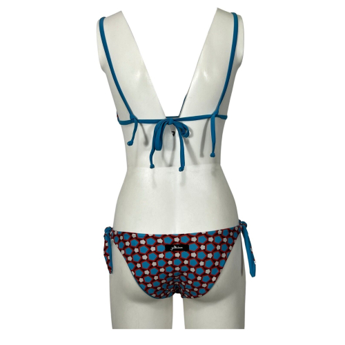 JUSTMINE bikini donna triangolo double-face turquoise/red/plum B2835 8022 MADE IN ITALY
