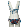 JUSTMINE reversible triangle bikini turquoise/red/plum B2835 8022 MADE IN ITALY