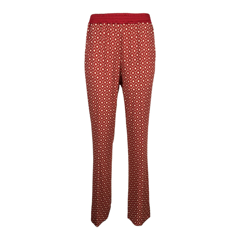 Women's trousers in viscose jersey VIA MASINI 80 | Model M694GL | red/ecru | MADE IN ITALY