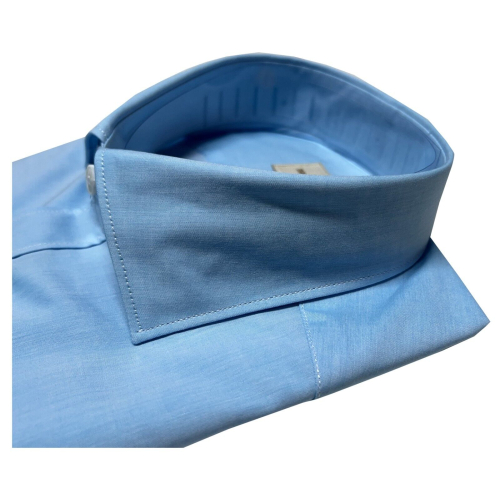 BRANCACCIO FUNKY line turquoise light cotton slim man shirt SG41Y0 SLIM GIO' HBL0211
