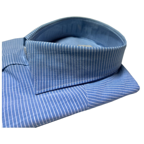 BRANCACCIO FUNKY line light blue slim man shirt with white stripes SG41Y0 SLIM GIO' HBN0511