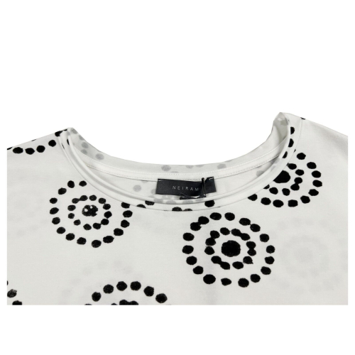 T-shirt girocollo a scatola bianco stampa afro NEIRAMI  | Mod. T778JA  | 94% cotone 6% lycra | MADE IN ITALY