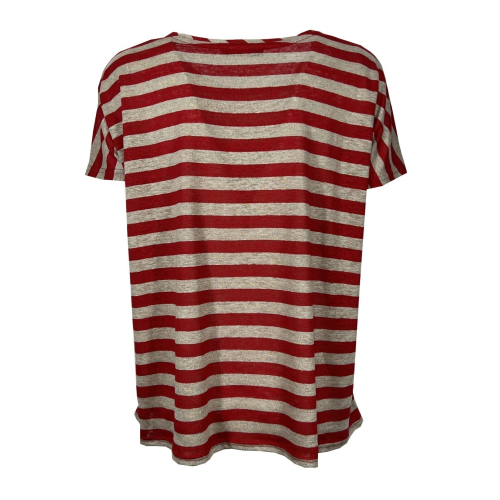 NEIRAMI Striped Box Crew Neck T-Shirt | Mod. T778SS EASY | 100% linen | MADE IN ITALY