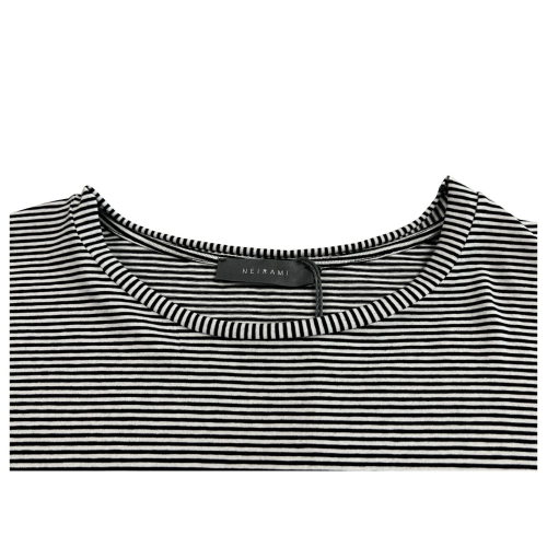 NEIRAMI women's crew neck t-shirt with dropped sleeves and stripes T778MY EASY MADE IN ITALY