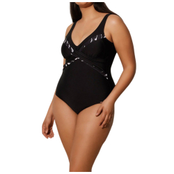 Black one-piece swimsuit...