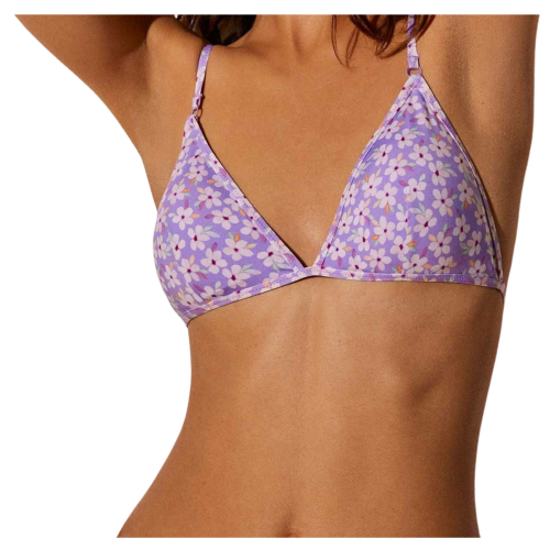 Triangle bikini with purple floral print YSABEL MORA, CUP B, ART. 82055