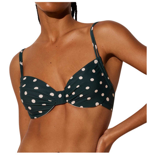 Bandeau bikini with reductive underwire, polka dots YSABEL MORA, CUP D, ART. 82288