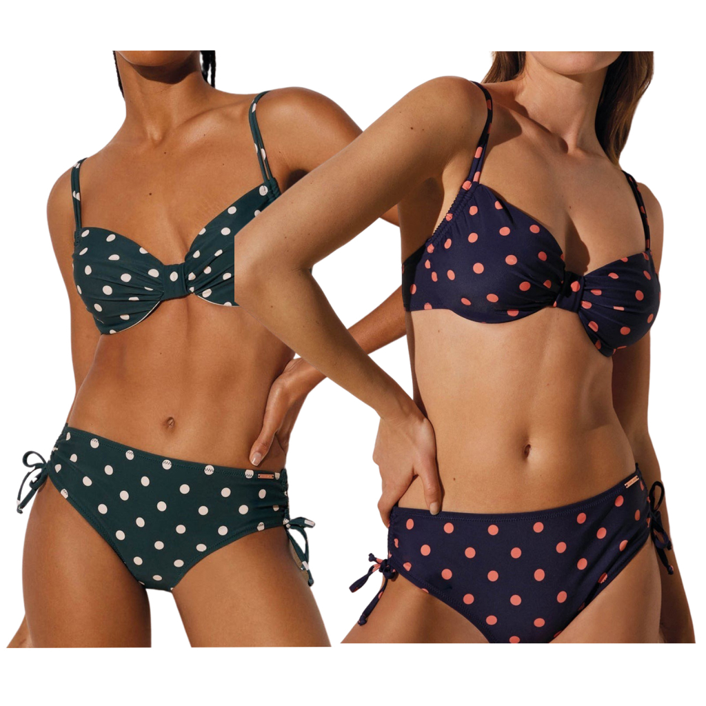 Bandeau bikini with reductive underwire, polka dots YSABEL MORA, CUP D, ART. 82288