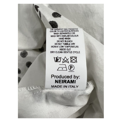 Maxi camicia donna bianca stampa afro nera NEIRAMI , 100% cotone , T755 MA , MADE IN ITALY