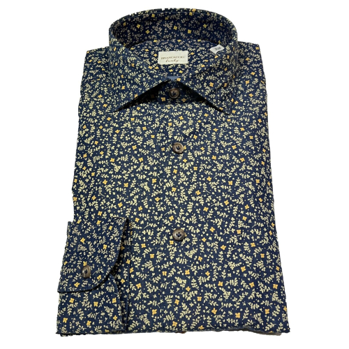 Multicolor light blue floral shirt BRANCACCIO FUNKY line 100% cotton GG00Y1 GOLD GIO' GDG3508 MADE IN ITALY