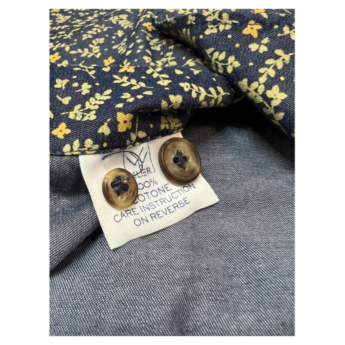 Multicolor light blue floral shirt BRANCACCIO FUNKY line 100% cotton GG00Y1 GOLD GIO' GDG3508 MADE IN ITALY