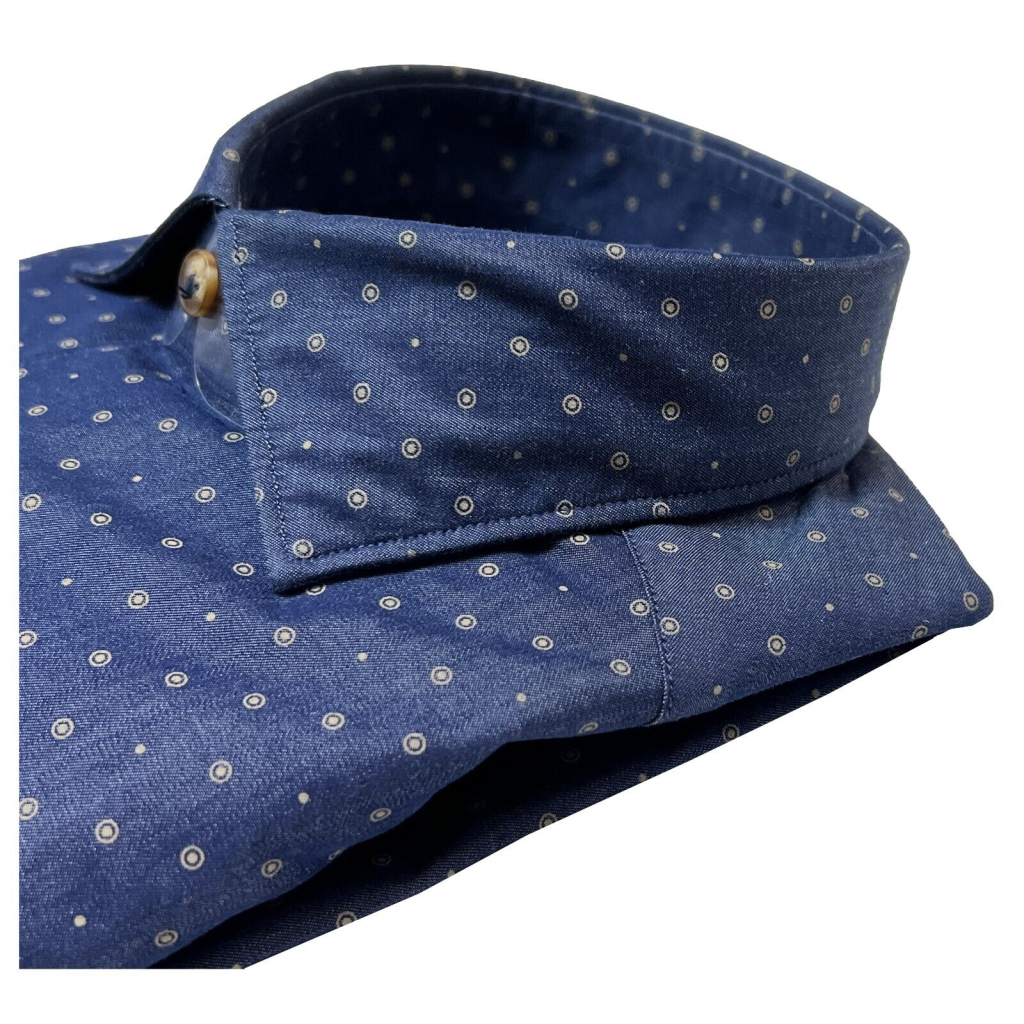 Camicia denim pois fango BRANCACCIO linea FUNKY 100 cotone GG00Y1 GOLD GIO GBR1604 MADE IN ITALY