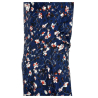 Women's crossed blue jersey dress with white / red flowers LA FEE MARABOUTEE mod FF-RO-SOPONI