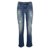 Woman light denim boy-friend jeans TAKE TWO 98% cotton 2% elastane mod DKE4554 MADE IN ITALY