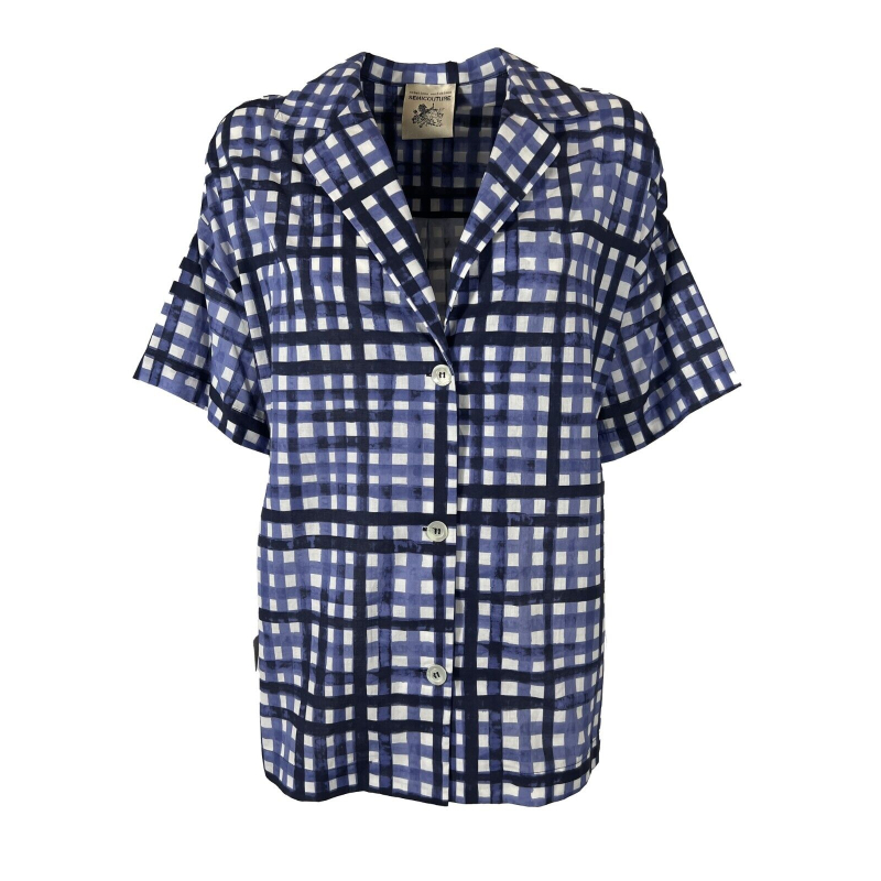 Women's oversized checked shirt SEMICOUTURE 100% cotton S3SS04 SABELLA MADE IN ITALY