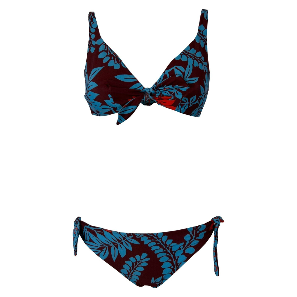 JUSTMINE reversible sailing bikini cup C turquoise/red/plum B2699 C8024 Made in Italy