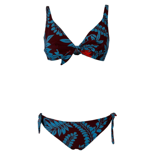 Bikini donna vela double-face JUSTMINE coppa C turquoise/red/plum B2699 C8024 Made in Italy