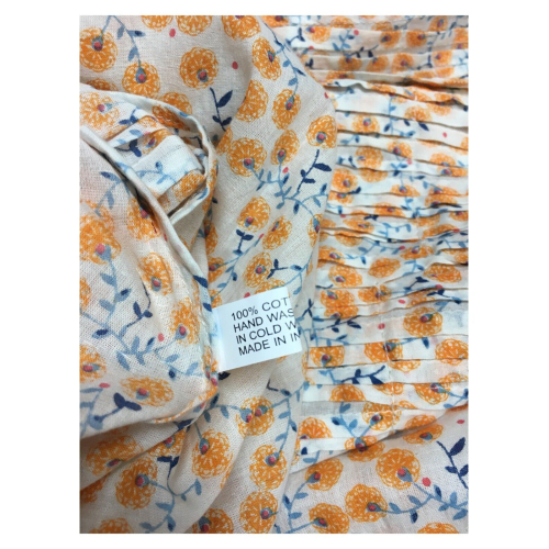 NIMBU women's blouse front pleats art ARHAT 100% cotton MADE IN INDIA