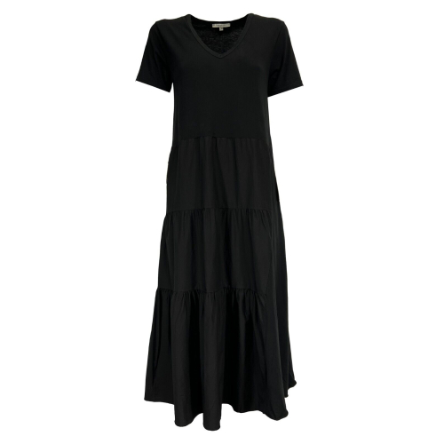 HUMILITY 1949 abito donna lungo con balze jersey+ cotone HD-RO-RAINA MADE IN ITALY