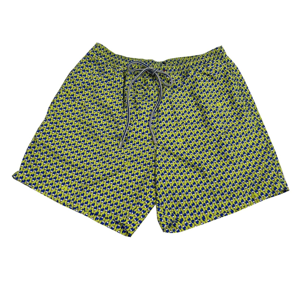 ZEYBRA LINEA HERITAGE Costume da bagno uomo AUB358 GELATI lime/bluette 100% nylon MADE IN ITALY