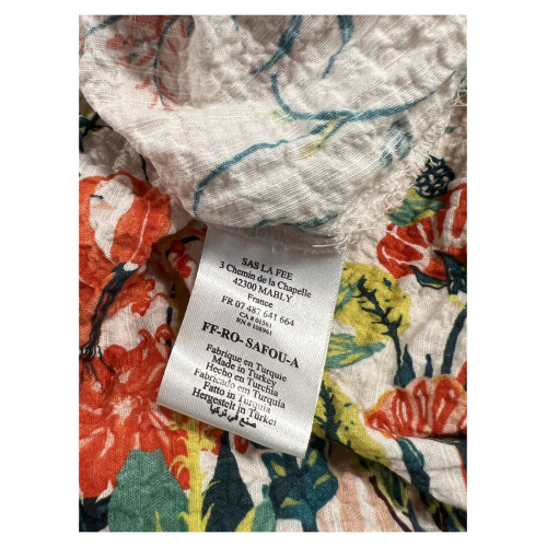 LA FEE MARABOUTEE floral patterned woman dress FF-RO-SAFOU-A 98% cotton 2% elastane