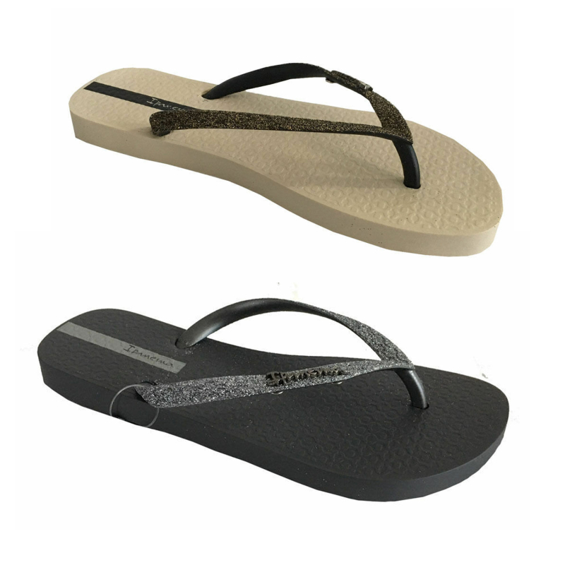 IPANEMA FLIP FLOPS BEIGE/BLACK WOMAN 81739 LOLITA MADE IN BRAZIL