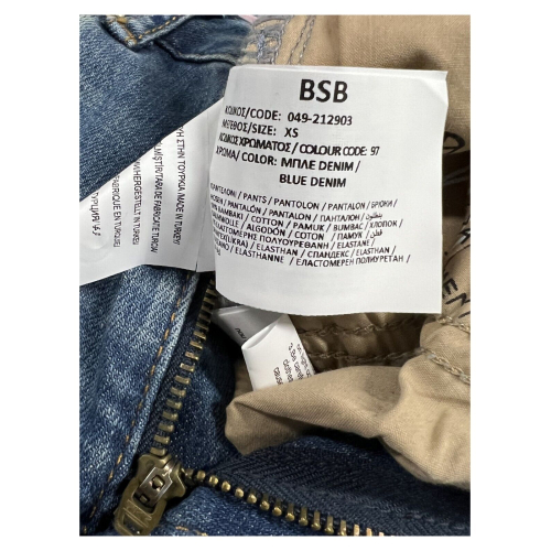 BSB  jeans donna denim chiaro straight GINGER 98% cotone 2% elastan