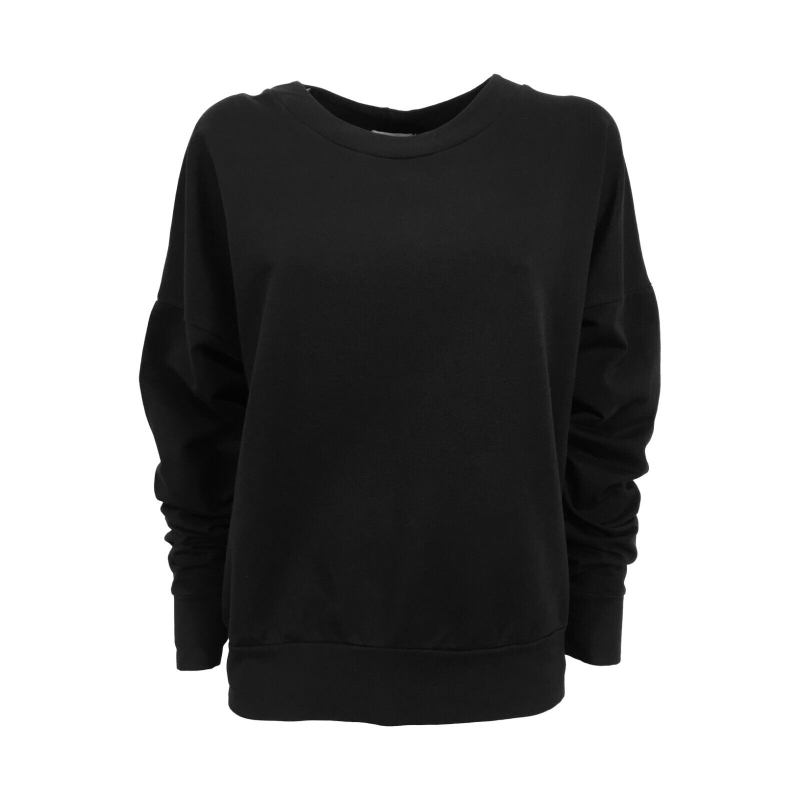 SOHO-T women's black brushed sweatshirt art 21SF29 21SJ100 CREAM in cotton MADE IN ITALY