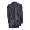 MANESERA giacca donna blu righe bianche doppiopetto stondata 50310008 in cotone MADE IN ITALY