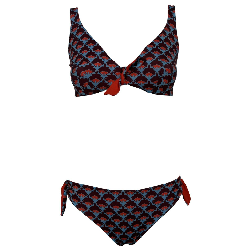 JUSTMINE bikini donna vela double-face coppa C turquoise/red/plum  B2699 C8026 MADE IN ITALY