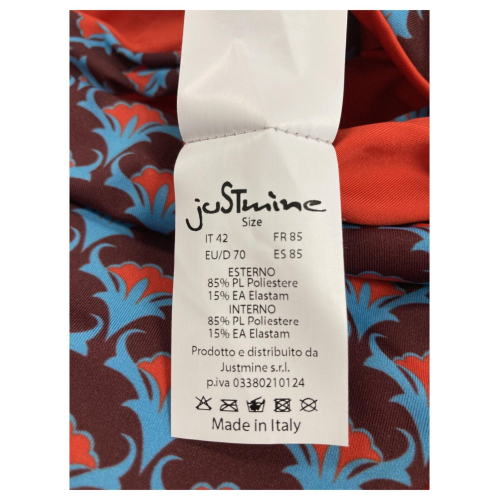 JUSTMINE bikini donna vela double-face coppa C turquoise/red/plum  B2699 C8026 MADE IN ITALY