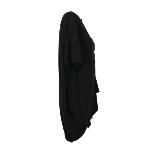 INDUSTRIAL maxi t-shirt donna nera felpa garzata W15 90% cotone 10% elastan MADE IN ITALY