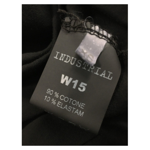 INDUSTRIAL woman maxi t-shirt black brushed fleece W15 90% cotton 10% elastane MADE IN ITALY