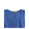 LA FEE MARABOUTEE abito donna azzurro FD-RO-PELOTA 100% lino MADE IN ITALY
