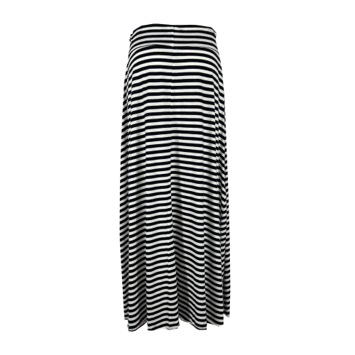 LABO.ART woman long flared white/blue striped skirt FIASCO JERSEY STRIPED 95% cotton 5% elastane MADE IN ITALY