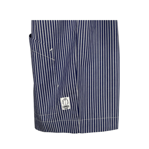 MADSON by BottegaChilometriZero white/blue over striped man shirt DU23045 100% cotton MADE IN ITALY