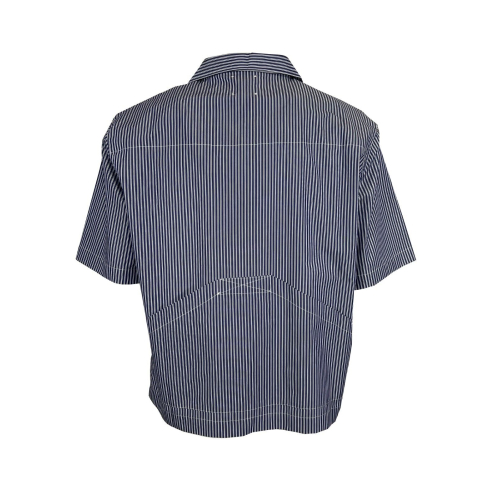 MADSON by BottegaChilometriZero camicia uomo over righe bianco/blu DU23045 100% cotone MADE IN ITALY