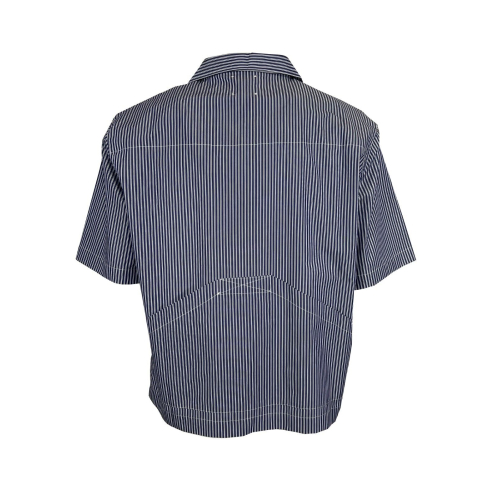 MADSON by BottegaChilometriZero white/blue over striped man shirt DU23045 100% cotton MADE IN ITALY